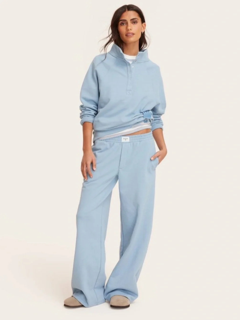 High-Rise Boxer Sweatpants - Parke x Target Light Blue NEW - Picture 1 of 3